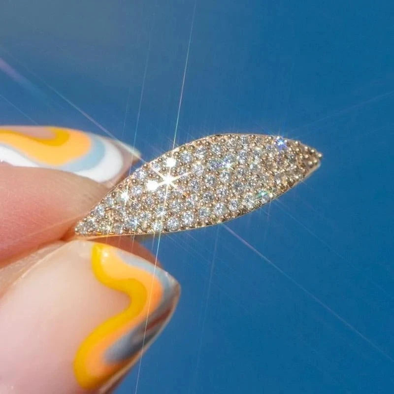 luckacco daily picks paved cubic zirconia rings for women gold color fashion wedding bands accessories daily wear exquisite ring hot jewelry