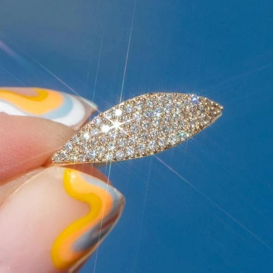 Luckacco daily picks Paved Cubic Zirconia Rings for Women Gold Color Fashion Wedding Bands Accessories Daily Wear Exquisite Ring Hot Jewelry