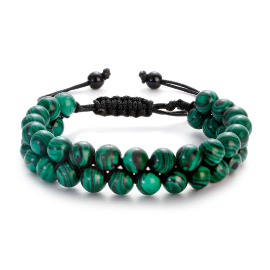Luckacco Fashion Men Tiger Eye Natutal Stone Beaded Braided Bracelet Bangles Handmade Double Layer Lapis Lazuli Bracelets Hommes