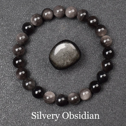 Luckacco Natural Aquamarins Quartzs Beads Bracelet Women Men 6mm 8mm Sky Blue Stone Round Bead Bracelet Elastic Rope Energy Jewelry Gift