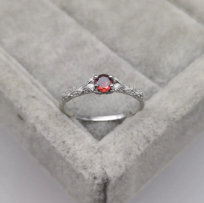 Luckacco Light luxury style amethyst zircon women's ring, simple and fashionable gemstone