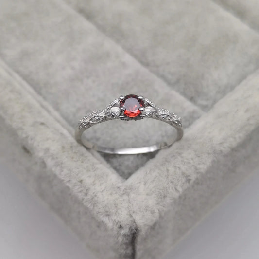 Luckacco Light luxury style amethyst zircon women's ring, simple and fashionable gemstone