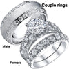 Luckacco Sweet romantic couple men stainless steel ladies wedding ring set valentine's day jewelry