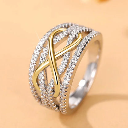 Luckacco Unique Love Design Women Rings for Wedding Engagement Band Luxury Accessories Hot Trend Eternity Jewelry Party Gift Anillos