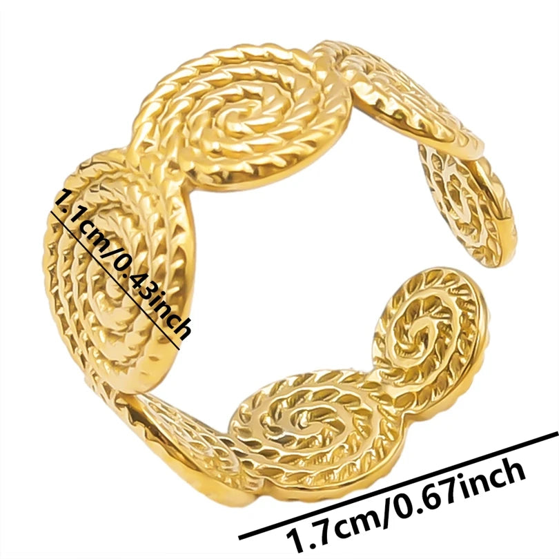 luckacco 1pc stylish marine jewelry ocean sea animals conch starfish shell ring stainless steel jellyfish scallop rings women charm gift