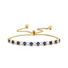 Luckacco Charm Royal Blue White Stone Round Bracelets For Women Gold Color Metal Adjustable Zircon Hand Chains Simple Party Jewelry Gifts