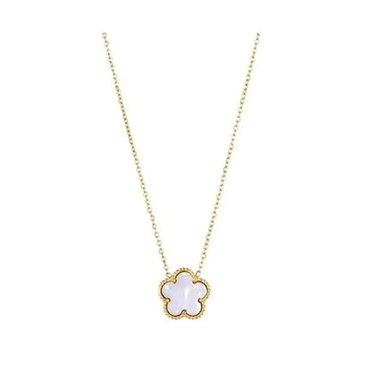 Luckacco 14K Gold Plated Five-leaf Clover Link Bracelets White Black Blue Gold Red Green Lucky Bracelets Jewelry Gifts Trendy for Women