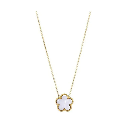 Luckacco 14K Gold Plated Five-leaf Clover Link Bracelets White Black Blue Gold Red Green Lucky Bracelets Jewelry Gifts Trendy for Women