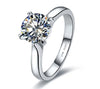 Luckacco Genuine White Gold 18K Ring 3CT 9mm Moissanite Diamond Engagement Ring For Women Certified AU750 Gold Ring Brilliant Forever