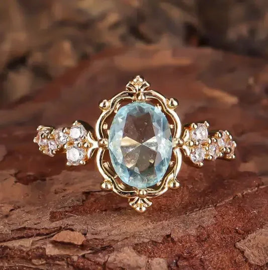 Luckacco Fashion explosion European style personality exquisite design sense copper inlaid zircon light luxury rings for women