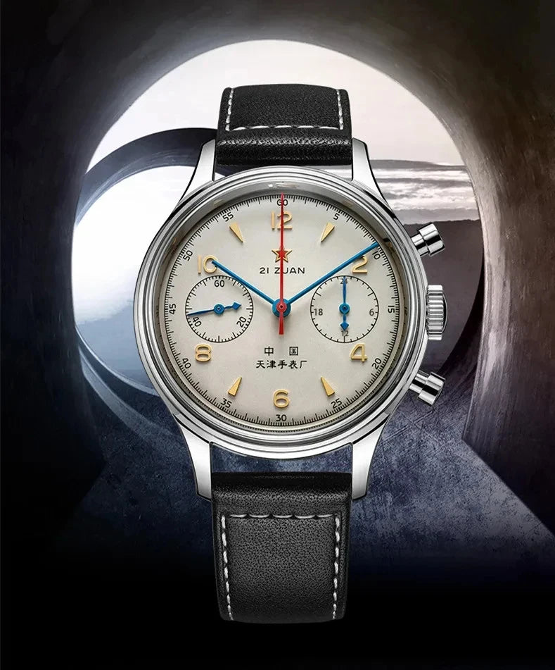 luckacco men's watches 1963 pilot automatic watch 42mm waterproof retro quartz chronograph vintage dress watch
