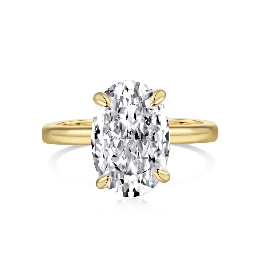 luckacco exquisite gold silver color rings for women oval dazzling zircon jewelry bride wedding anniversary gift for wife&girlfriend