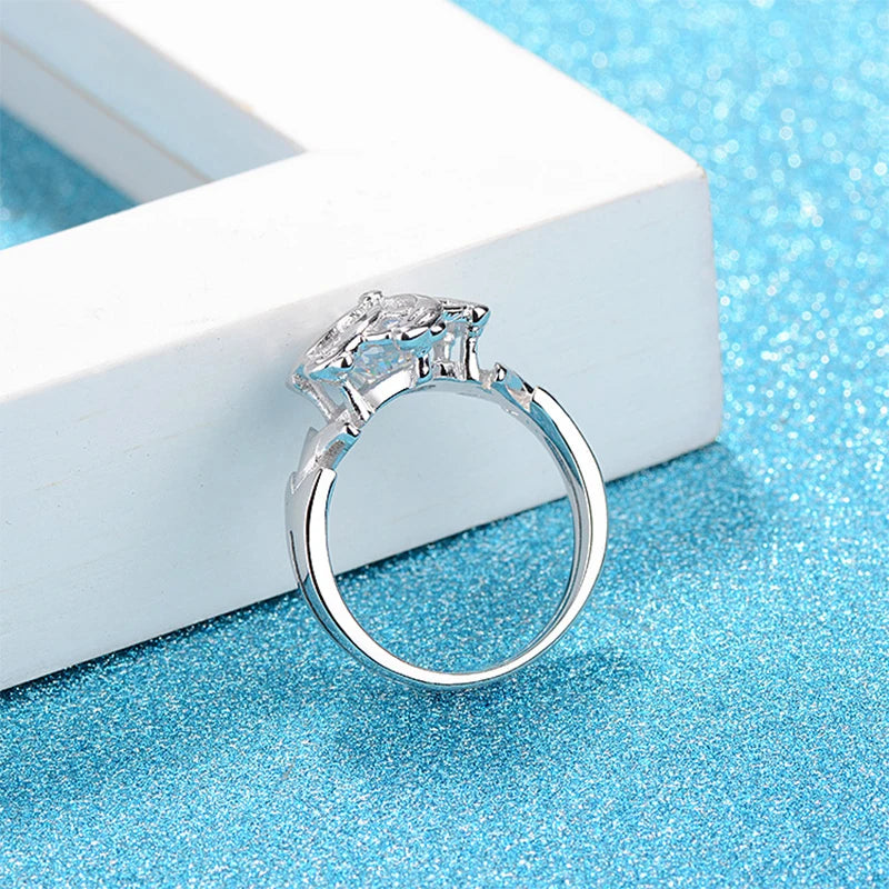 luckacco 2023 new fashion silver color wedding ring for women men the galadriel nenya windmill shape jewelry christmas friends gift