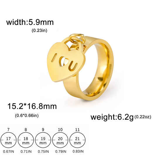 Luckacco Unift Women Stainless Steel Charms Rings Flower Leaf Spider Paw Pendant Finger Ring Fashion Minimalist Couple Jewelry