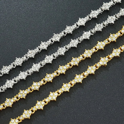 Luckacco Round Stone Star Cubic Zirconia Bracelet Hip-Hop Jewelry For Men Shiny Elegant Fashion Accessory Classic  Gift For Birthday