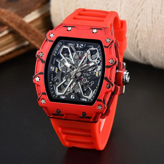 Luckacco Foreign trade new men's watch wholesale color line hollow dial quartz watch simple fashion watch spot