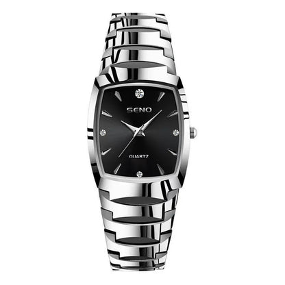 Luckacco Luxury Watch for Men Business Fashion Square Quartz Wristwatch Classic Stainless Steel Luminous Waterproof Male Date Clock Gifts