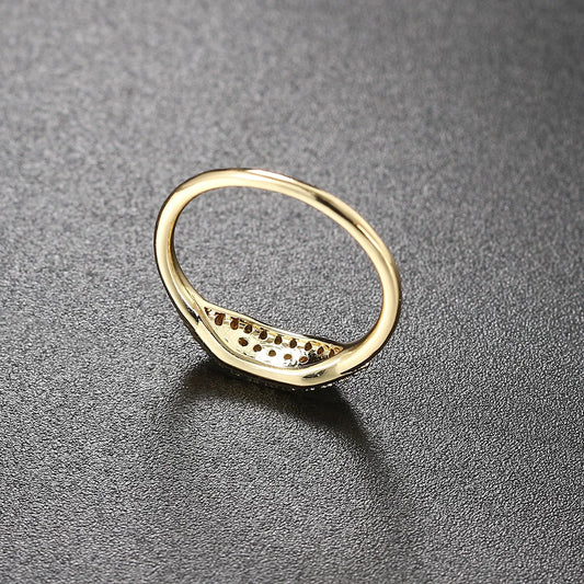 Luckacco Dainty Minimalist Stacking Ring For Women Trend Cubic Zircon Gold Color Crystal Finger Accessories for Female Jewelry Gift R737