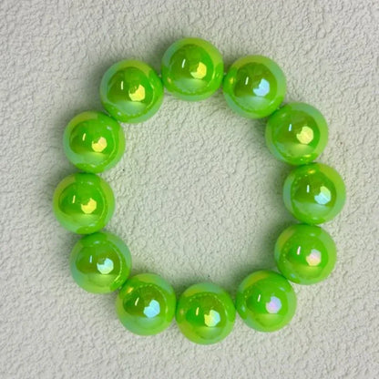 Luckacco European and American contrasting color laser beaded resin bracelet Beads 16mm F