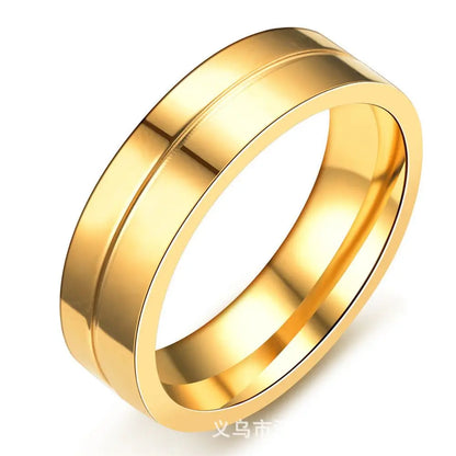 Luckacco Fashion Women Men Couples AAA CZ Stainless Steel 18K Gold Plated Cubic Zirconia Wedding Band Ring 1pc