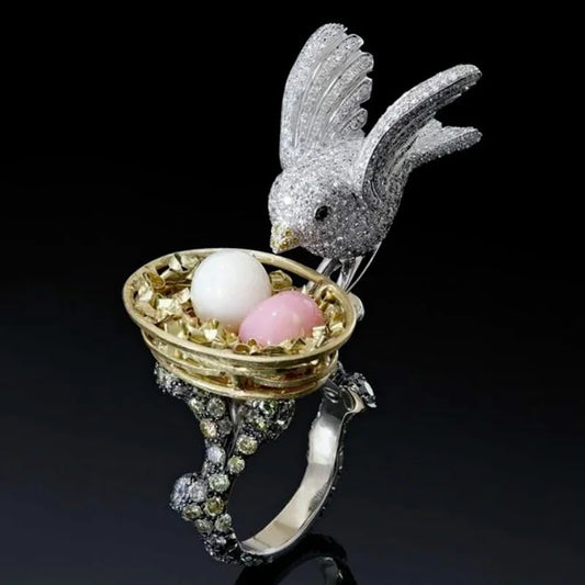 Luckacco Exquisite Unique Spider Fog Finger Rings for women Shiny CZ Crystals Stone Animal  Rings Female Anel accessories gifts