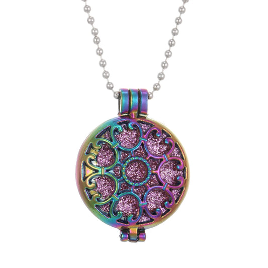 Luckacco New Colorful Aromatherapy Necklace Vintage Flower Butterfly Tree Owl Essential Oil Diffuser Necklace Perfume Lockets Pendants