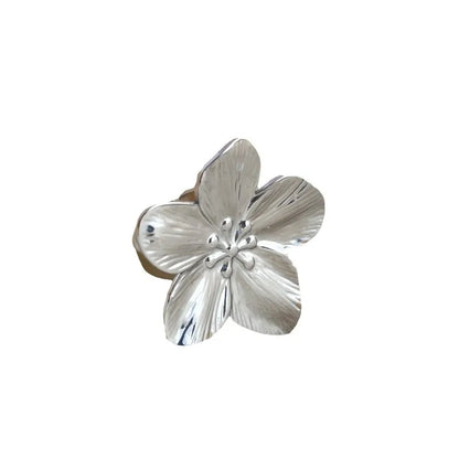 Luckacco New Gold Color Flower Ring for Women Simple Temperament Party Fashion Trendy Charm Waterproof Jewelry Gifts