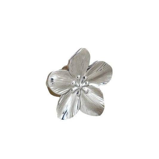 Luckacco New Gold Color Flower Ring for Women Simple Temperament Party Fashion Trendy Charm Waterproof Jewelry Gifts