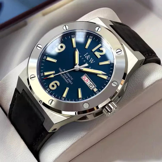 Luckacco IW New Fashion Date Men Watch NH36 Automatic Movement Luminous Top Brand Luxury Sports Mechanical Watch Relogio Masculino