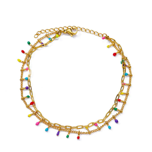 Luckacco Elegant Zircon Flowers Bracelet For Women Girls Charm Gold Color Stainless Steel Plant Bracelets Luxury Designer Jewelry Gifts