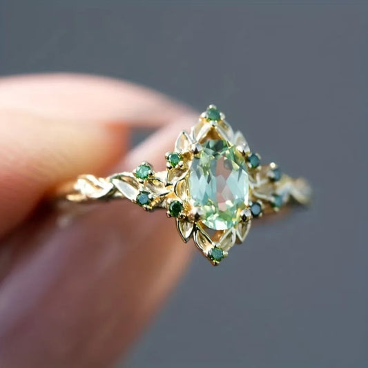 Luckacco  of new synthetic spinel simple, individual, niche, light luxury and elegant rings from the manufacturer