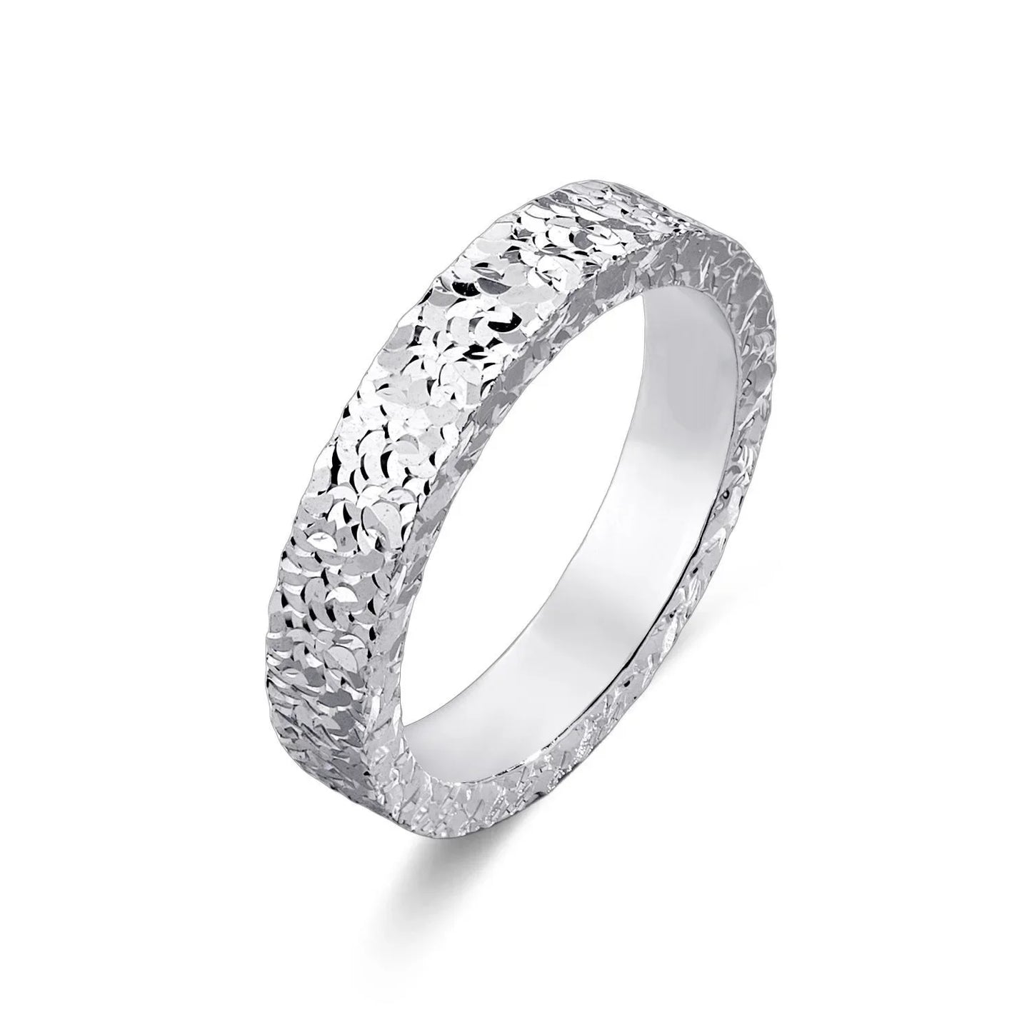 luckacco 4mm stainless steel broken ice rings women size 5/6/7/8/9/10# gold color bling finger ring wedding band jewelry girlfriend gifts