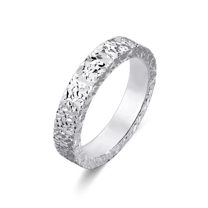 Luckacco 4mm Stainless Steel Broken Ice Rings Women Size 5/6/7/8/9/10# Gold Color Bling Finger Ring Wedding Band Jewelry Girlfriend Gifts