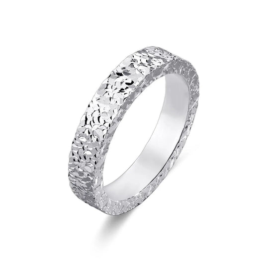 Luckacco 4mm Stainless Steel Broken Ice Rings Women Size 5/6/7/8/9/10# Gold Color Bling Finger Ring Wedding Band Jewelry Girlfriend Gifts