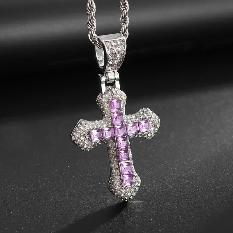 luckacco hip hop ice out zircon letter otf letter pendant necklace for men and women fashion rock party jewelry gift