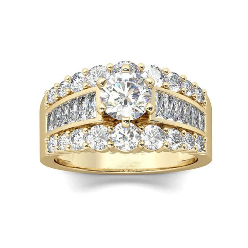 luckacco new retro women square royal princess stylish wedding ladies finger ring  pretty gift valentine's surprise for wife
