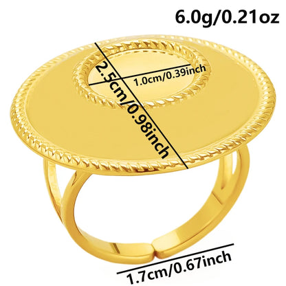 Luckacco Oval Square Leaf Heart Sun Base Open Adjustable Ring DIY Rhinestone Oil Drop Stainless Steel Rings For Women Men Jewelry Bagues