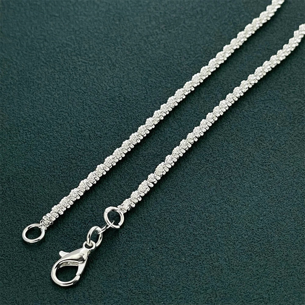 luckacco exquisite 925 sterling silver sparkling necklace for women engagement party jewelry gifts