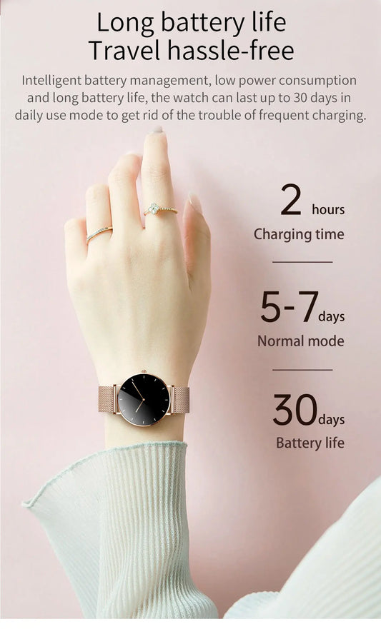 Luckacco Newest T8 Lady ultra thin AMOLED Screen smart watch Blood Oxygen sport smart band reloj inteligente Women smart watch