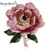 Luckacco Beaut&Berry Trendy Luxury Peony Flower Brooches for Women Unisex Plant Pins Friends Party Gifts Banquet Jewellery Accessories