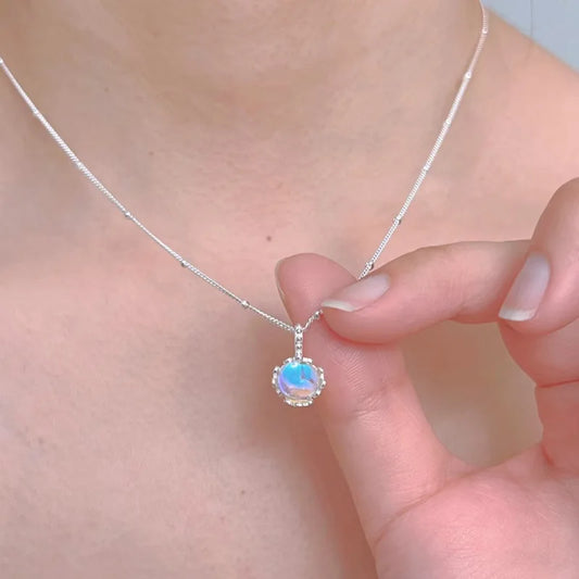 Luckacco New Trendy Fashion 925 Silver Pearl Simple Elegant Thin Chain Pendant Necklace for Women Girl Jewelry Dropship