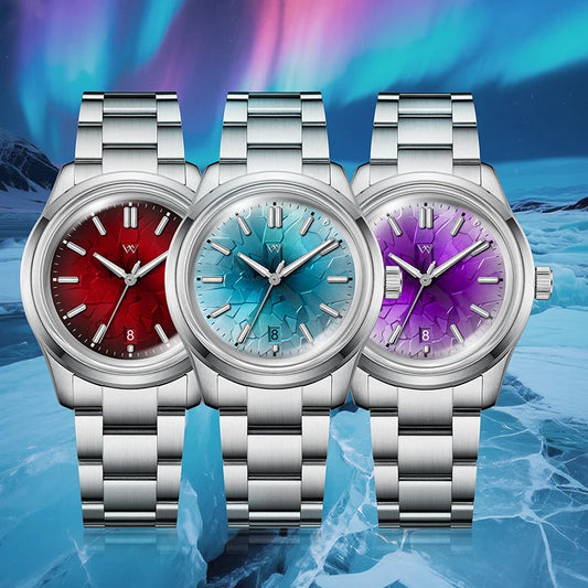Luckacco WM Watch Automatic Mechanical Watch NH35 Glacier Series 100M Water Resistant AR Coated Sapphire Welly Merck Watches For Man 226M