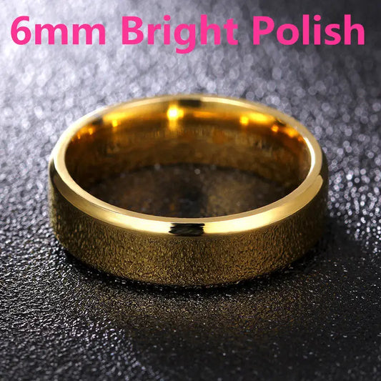 Luckacco 4-8mm Dull Polish Silver Color Titanium Ring For Men and Women Personalized Ring Customize Engraved