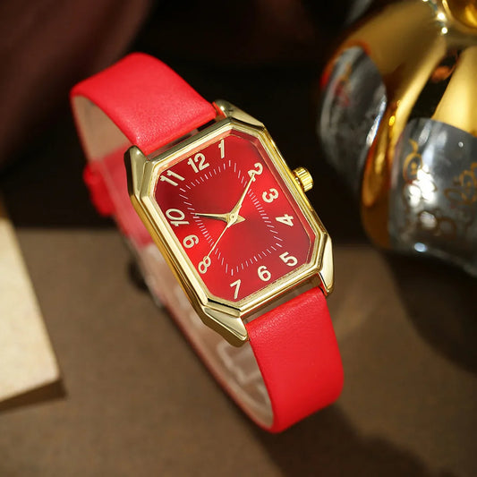 Luckacco 6/5/1PCS Luxury Fashion Square Women's Watches Brand Ladies Quartz Wristwatch Jewelry Set Classic Simple Femme Relogio Feminino