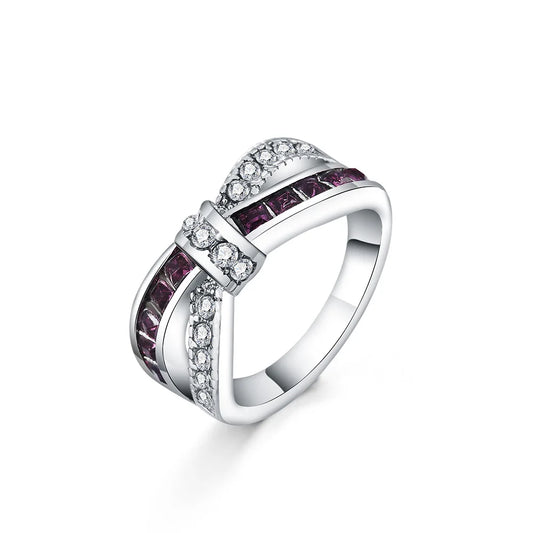 Luckacco Classic 925 Sterling Silver diamond rings For Women Colored zircon size 6-10 Fashion wedding accessories Party Gift Jewelry