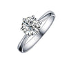 Luckacco Elegant Classic Real 925 Sterling Silver Finger Rings Jewelry Crystal Cubic Zircons 6 Claws Women Wedding Anillos