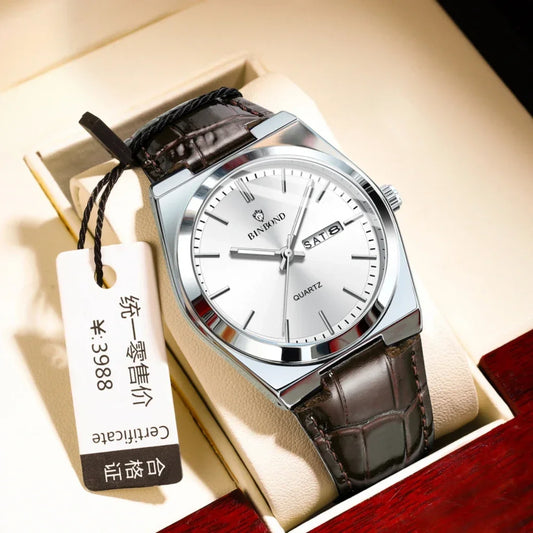 Luckacco New Casual Business Fashion Quartz Wristwatches Movement Silver Clock Men Luxury Watch Automatic Watches Mens Gifts Reloj Hombre