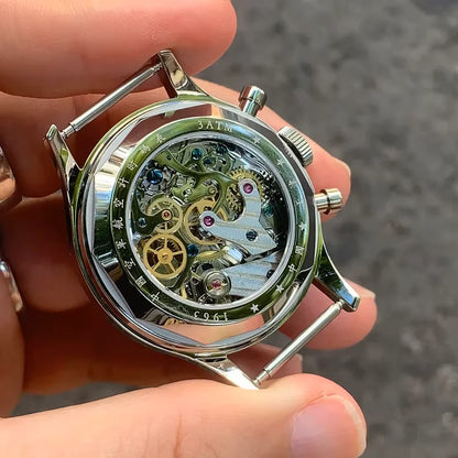 Luckacco Seagull 1963 International Edition Watch for Men Chronograph Manual Winding Mechanical Watches Original ST1901 D304 Memorial