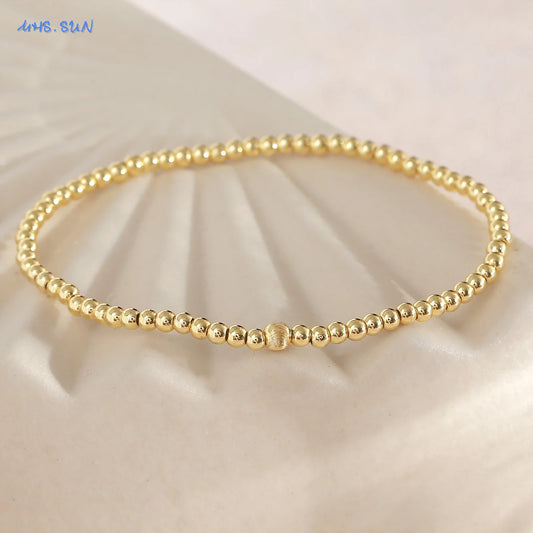 Luckacco MHS.SUN New Bohemian Gold Plated Metal Beaded Bracelets Colorful Rice Beads Bracelet Birthday Party Jewelry For Women Men
