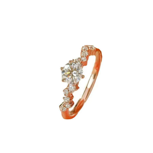 Luckacco Creative Luxury Zircon Rings For Women Opening Adjustable Weave Rhinestone Ring Korean Engagement Wedding Jewelry Fashion